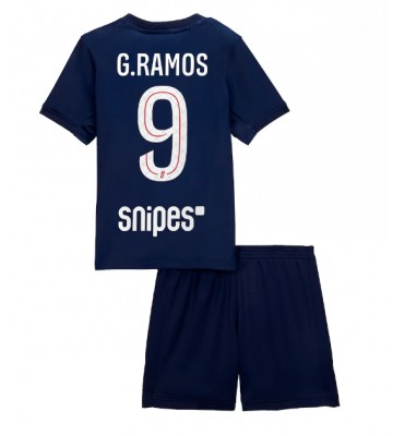 Paris Saint-Germain Goncalo Ramos #9 Primera Equipación Niños 2025-26 Manga Corta (+ Pantalones cortos)